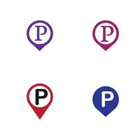 Parkplatz-Pin-Vektor-Symbol Illustration Design-Vorlage vektor