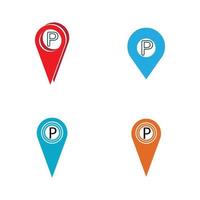 Parkplatz-Pin-Vektor-Symbol Illustration Design-Vorlage vektor