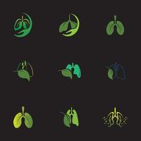 gröna lungor vektor logotyp illustration designmall, denna logotyp med blad.