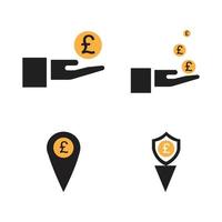 Pfund Geld Vektor Icon Illustration Design Vorlage - Vektor