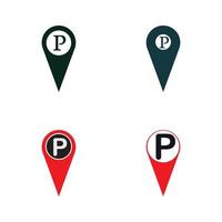 Parkplatz-Pin-Vektor-Symbol Illustration Design-Vorlage vektor