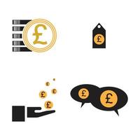 Pfund Geld Vektor Icon Illustration Design Vorlage - Vektor