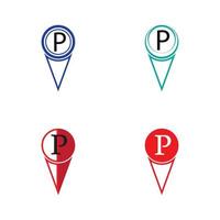 Parkplatz-Pin-Vektor-Symbol Illustration Design-Vorlage vektor