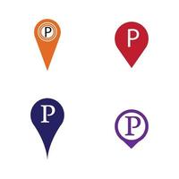 Parkplatz-Pin-Vektor-Symbol Illustration Design-Vorlage vektor