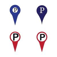 Parkplatz-Pin-Vektor-Symbol Illustration Design-Vorlage vektor