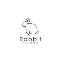 Kaninchen, einzeilige Logokunstzeichnung. Mono-Line-Hasen-Logo. schlichter und moderner Stil. durchgehende Linie Kaninchen vektor