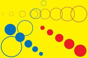 primära färger bakgrund, blå, röd och gul, geometrisk cirkelform. vektor illustration.