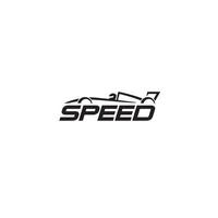 Speed-Wortmarke-Logo-Design. Senden Sie uns eine Nachricht in unseren sozialen Medien, wenn Sie unsere Hilfe benötigen, um Ihren Firmennamen in das Design zu integrieren vektor