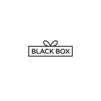 svart låda ordmärke logotyp design vektor
