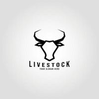 Stier, Kuh, Angus, Rinderkopf-Vektorsymbol-Logo-Vorlage