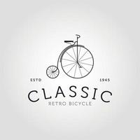 klassisches Fahrrad Symbol Linie Kunst Logo Vector Illustration Design. klassisches Fahrrad-Logo-Konzept.