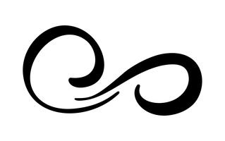 Infinity kalligrafi vektor illustration symbol. Evigt gränslöst emblem. Svart mobius band silhuett. Modern penselsträcka. Cykel oändligt liv koncept. Grafiskt designelement för kort och logotatuering