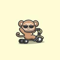cooler Affe, der ein cooles Fahrrad fährt vektor