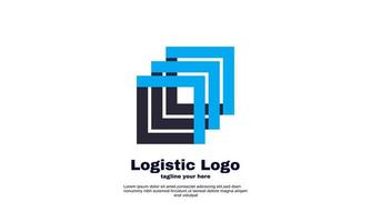 vektor abstrakt företag och logistisk logotyp design blå färg