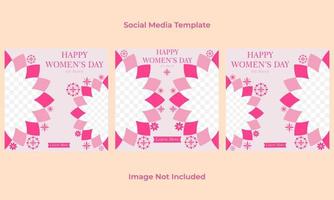 internationella kvinnodagen inläggsmall för sociala medier vektor
