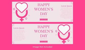 Internationaler Frauentag horizontales Banner-Vorlagendesign vektor