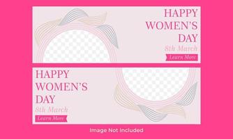 Internationaler Frauentag horizontales Banner-Vorlagendesign vektor