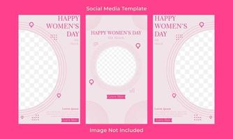 Vorlagendesign für Social-Media-Geschichten zum internationalen Frauentag vektor