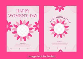 Happy International Women Day Flyer Vorlage vektor