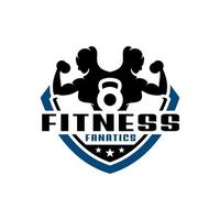 kvinnor fitness sköld logotyp vektor