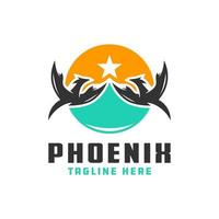 Phoenix-Vogel-Schild-Logo vektor