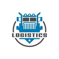 logistik lastbil sköld logotyp vektor