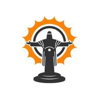 jesus kors staty illustration logotyp vektor