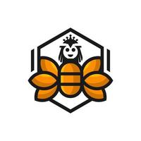 Bienenkönigin Illustration Logo-Design vektor