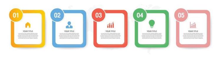 fem tidslinje infographic template.presentation business infographic mall med 5 alternativ vektor