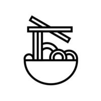 japanska ramen piktogram linjekonstikon, speciell matsymbol vektor