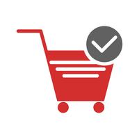 Verifizierte Cart Items Icon Design vektor