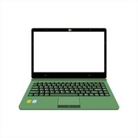 realistische Laptop-Vektorillustration in schwarzer und grüner Farbe vektor