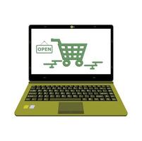 Laptop-Vektor für Online-Shop-Zahlung vektor