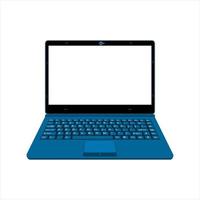 realistische Laptop-Vektorillustration in schwarzer und blauer Farbe vektor