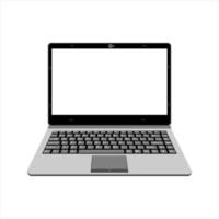 realistische Laptop-Vektor-Illustration in grauer Farbe vektor