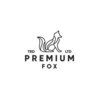 Monoline Premium Fox moderne Linie Kunst Logo-Design vektor