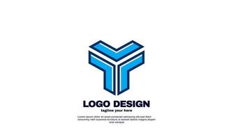 lager vektor abstrakt kreativ blå inspiration geometrisk logotyp modern design vektor