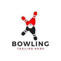 bowlingklot sport illustration logotyp med bokstaven v vektor