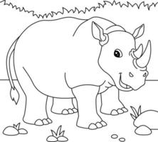 noshörning målarbok för barn vektor