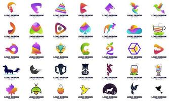Vektor abstraktes kreatives Logo super Sammlung geometrisches Geschäftsunternehmen