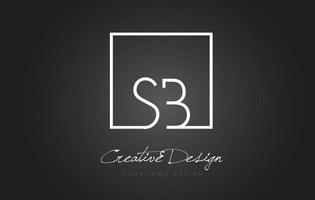 sb Square Frame Letter Logo Design mit schwarzen und weißen Farben. vektor