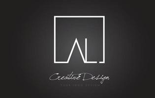 Al Square Frame Letter Logo Design mit schwarzen und weißen Farben. vektor