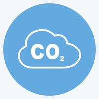 Kohlendioxid-Gas-Symbol im trendigen blauen Augen-Stil isoliert auf weichem blauem Hintergrund vektor