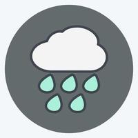 kraftigt regn ikon i trendig färg kompis stil isolerad på mjuk blå bakgrund vektor