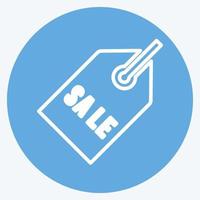 Verkauf-Tag-Symbol im trendigen blauen Augen-Stil isoliert auf weichem blauem Hintergrund vektor