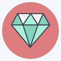 Diamant-Symbol im trendigen Color Mate-Stil isoliert auf weichem blauem Hintergrund vektor