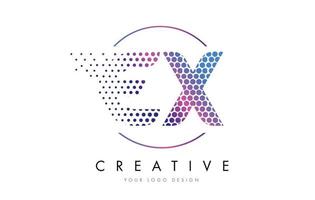 ex ex rosa magenta gepunktete blase brief logo design vektor