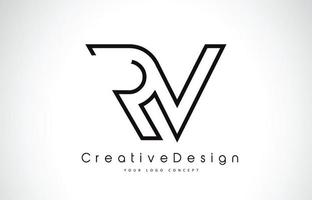 rv rv brief Logo-Design in schwarzen Farben. vektor