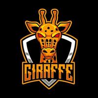 Giraffentiermaskottchen für Sport- und Esportlogovektorillustration vektor