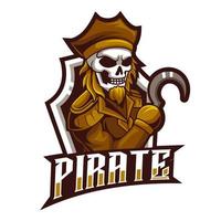 skalle pirat, maskot esports logotyp vektorillustration vektor